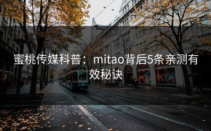 蜜桃传媒科普：mitao背后5条亲测有效秘诀