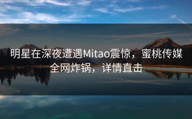 明星在深夜遭遇Mitao震惊，蜜桃传媒全网炸锅，详情直击